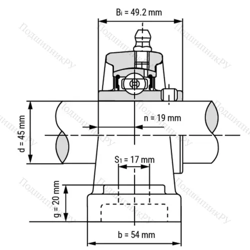 Подшипниковый узел SSUCP 209 - Вал: 45 мм от производителя  LPZ
