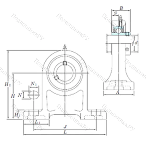 Подшипниковый узел шариковый радиальный UCPH 210-30 от производителя  KOYO