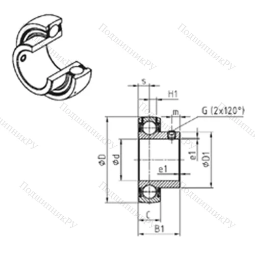 Подшипник шариковый радиальный US 208