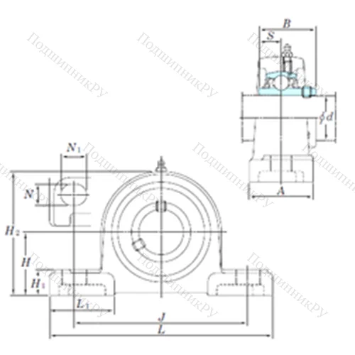 Подшипниковый узел шариковый радиальный UCP 318-56SC