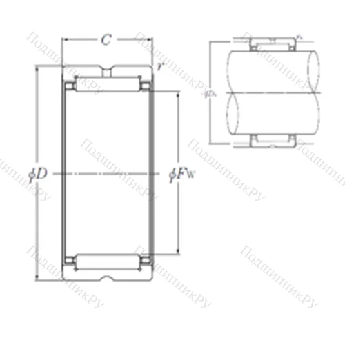 Подшипник игольчатый радиальный MR 8010436