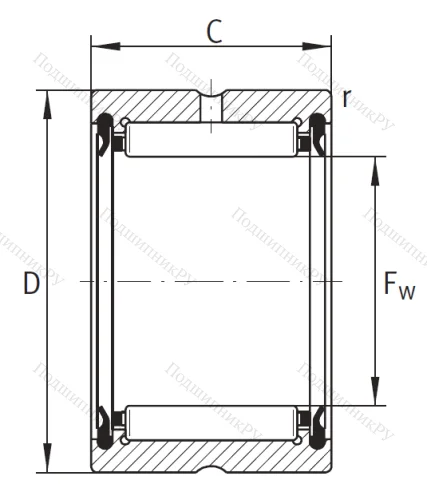 Игольчатый подшипник RNA 4909 A 2RS от производителя  INA