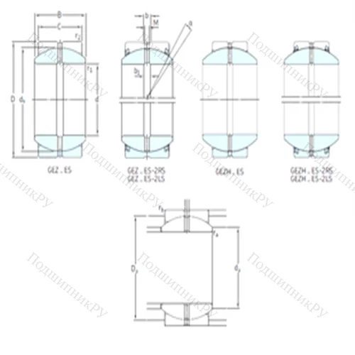 Подшипник скольжения сферический GEZ 108ES-2RS от производителя  SKF