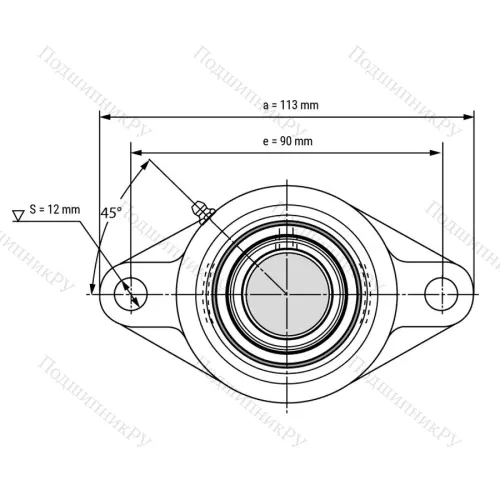 Подшипниковый узел SSUCFL 201 - Вал: 12 мм от производителя  LPZ