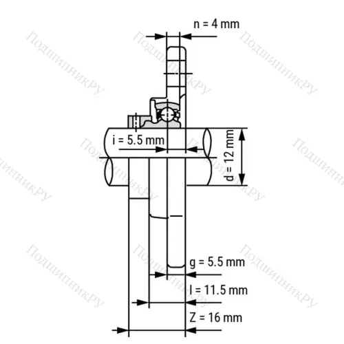 Подшипниковый узел SS KFL 001 ST - Вал: 12 мм от производителя  LPZ