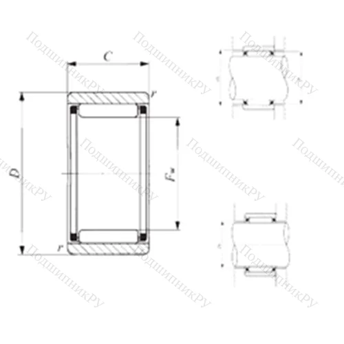 Подшипник игольчатый радиальный RNAF 658530