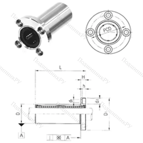 Подшипник шариковый линейный LMF 30L
