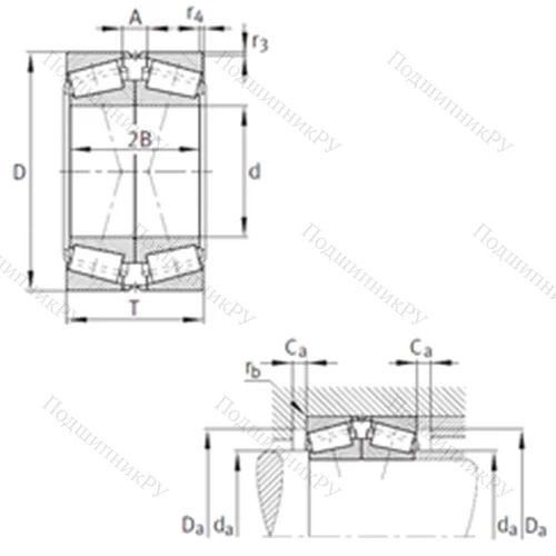 Подшипник роликовый радиально-упорный спаренный 32020-X-N 11CA-A 200-230