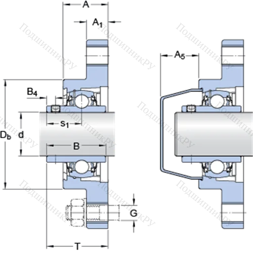 Фланцевые подшипниковые узлы типа Y (корпус типа Y-TECH, овальный фланец, крепление стопорными винтами) FYTWK 50 LTA
