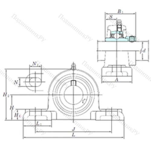 Подшипниковый узел шариковый радиальный NAPK 212