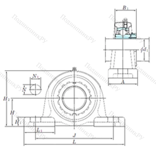 Подшипниковый узел шариковый радиальный UKP 205 от производителя  KOYO
