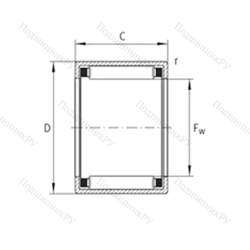 Подшипник игольчатый радиальный ВK 1622-ZW от производителя  INA