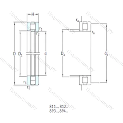 Подшипник роликовый упорный 811/600M от производителя  SKF