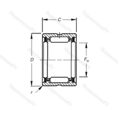 Подшипник игольчатый радиальный HJ-324120,2RS