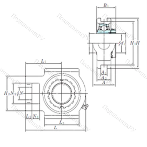 Подшипниковый узел шариковый радиальный UKT 319