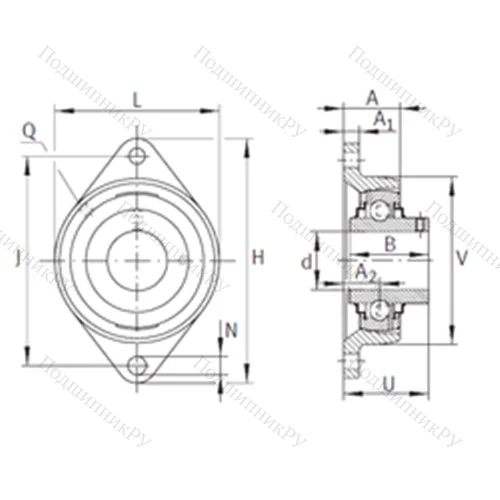 Подшипниковый узел шариковый радиальный RCJTY 1-7/16