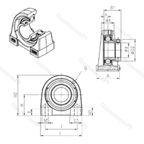 Подшипниковый узел шариковый радиальный ESPG 205