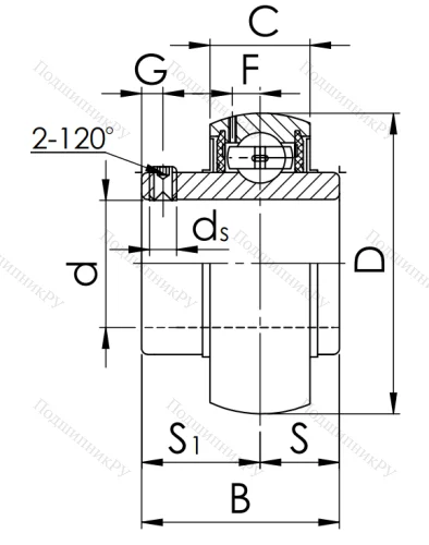Корпусный подшипник UC 210 (480210 ГОСТ) в Нижневартовске