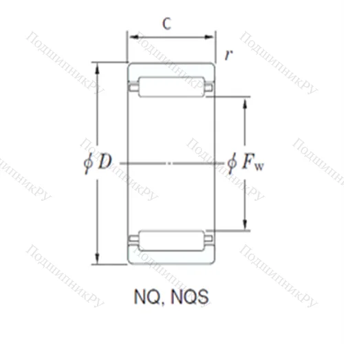 Подшипник игольчатый радиальный NQ 304230