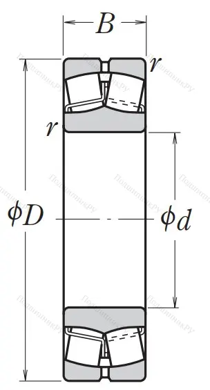 Сферический роликовый подшипник 22308 EAE 4 C 3