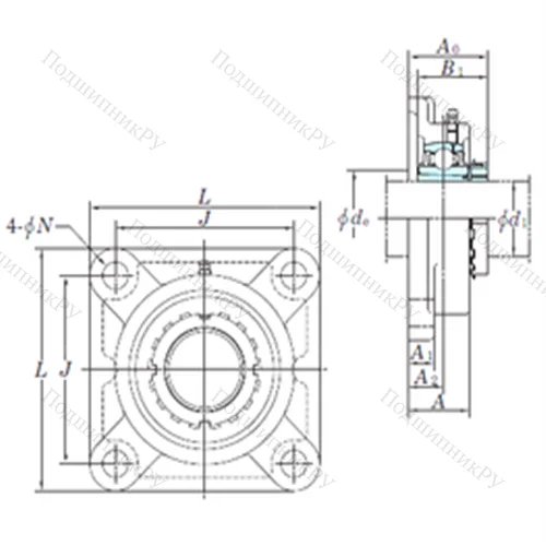 Подшипниковый узел шариковый радиальный UKF 216
