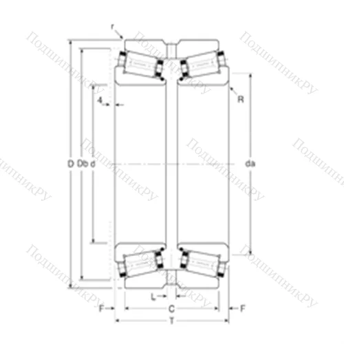 Подшипник роликовый радиально-упорный 100031X/100080G