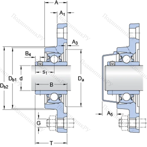 Фланцевые подшипниковые узлы типа Y (корпус типа Y-TECH, овальный фланец, крепление стопорными винтами) FYTB 1.1/2 TDW