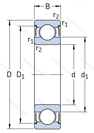 Однорядный шариковый подшипник W 6001 2Z в Нижневартовске