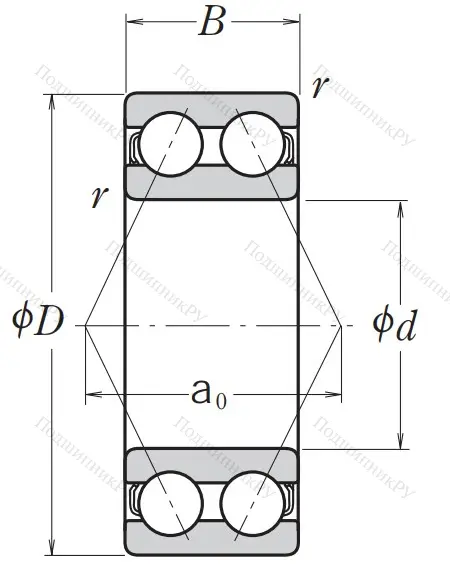 Двухрядный шариковый подшипник 5204 2RSTNG C 3