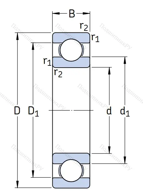Однорядный шариковый подшипник 6238 M