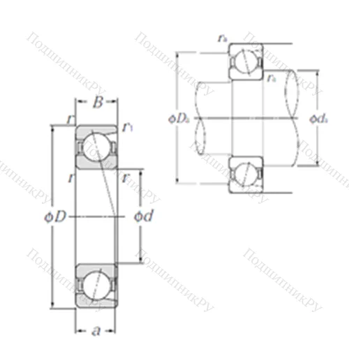 Подшипник шариковый радиально-упорный 7210C