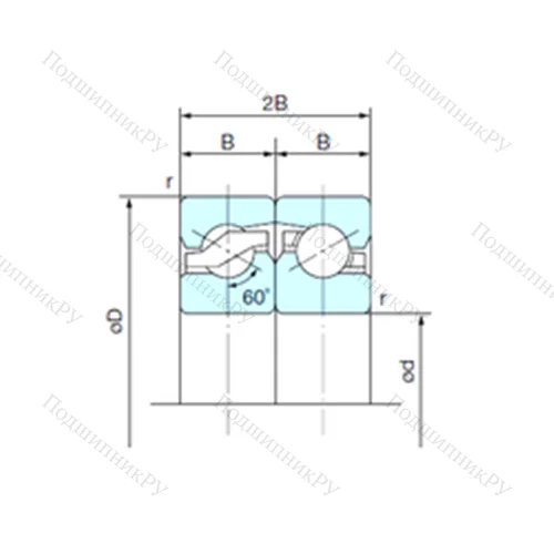 Подшипник шариковый упорно-радиальный спаренный 45TAB 07DF от производителя  NACHI