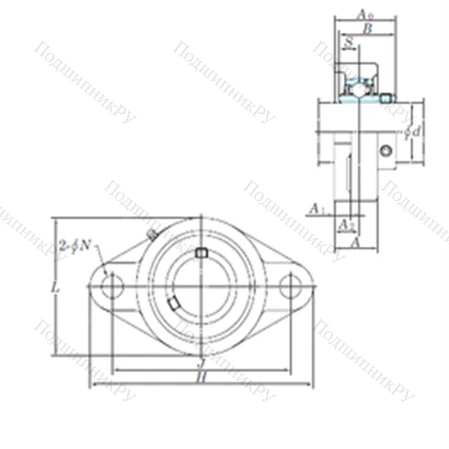 Подшипниковый узел шариковый радиальный UCFL 208-25E от производителя  KOYO