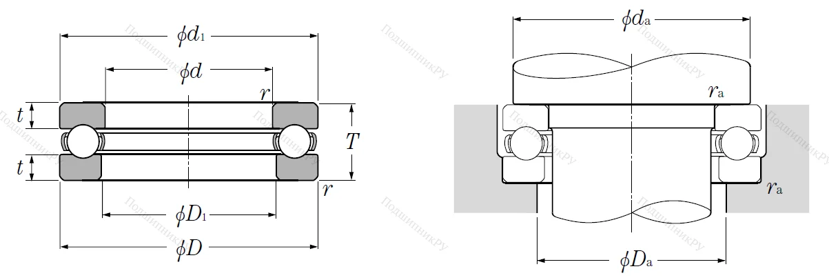 Упорный шариковый подшипник 51314