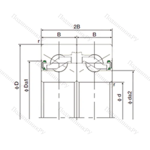Подшипник шариковый упорно-радиальный спаренный 20TAB 04DF-2NK