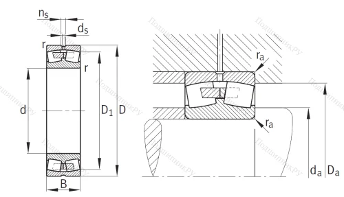 Сферический роликовый подшипник 23120 E 1A M от производителя  FAG
