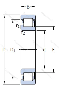 Роликовый цилиндрический подшипник NJ 208 ECJ от производителя  SKF