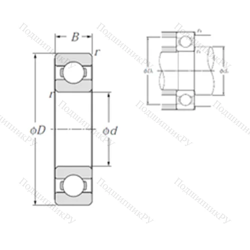 Подшипник шариковый радиальный 62/32