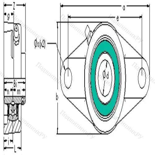 Подшипниковый узел, дюймовая серия UCFL 210-31 от производителя  AST