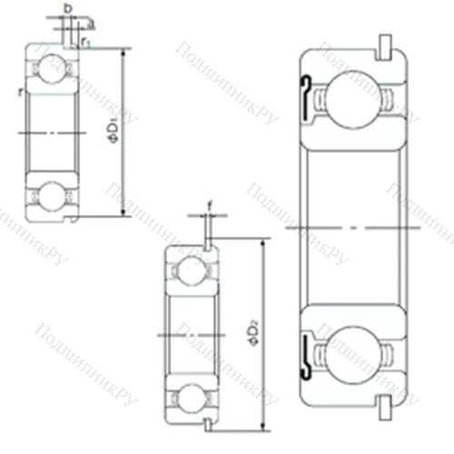 Подшипник шариковый радиальный 6911ZNR
