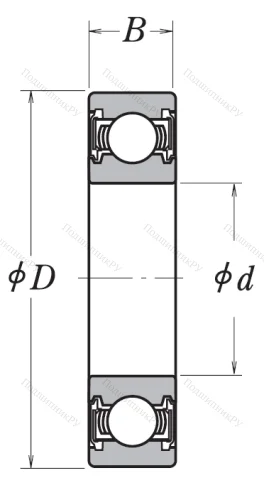 Однорядный шариковый подшипник 6908 VV CM от производителя  NSK