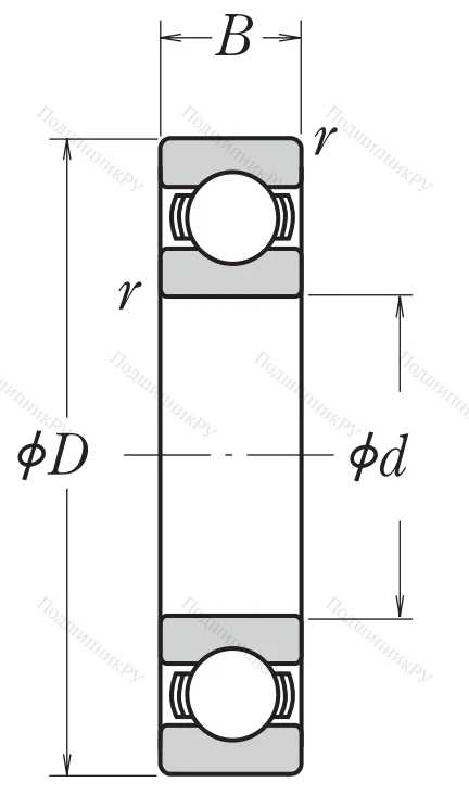 Однорядный шариковый подшипник 6311 CM