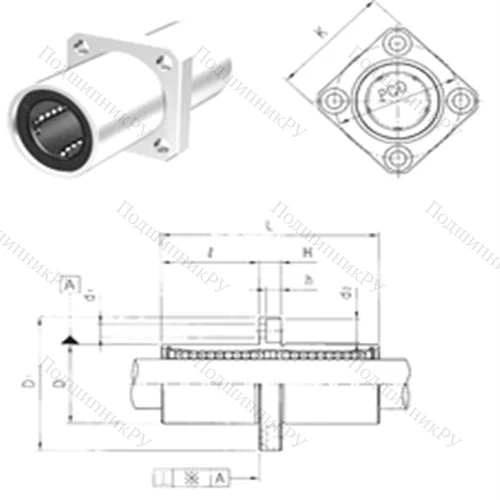 Подшипник шариковый линейный LMEKM 30UU