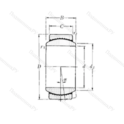 Подшипник скольжения сферический SAR 2-22 от производителя  NTN