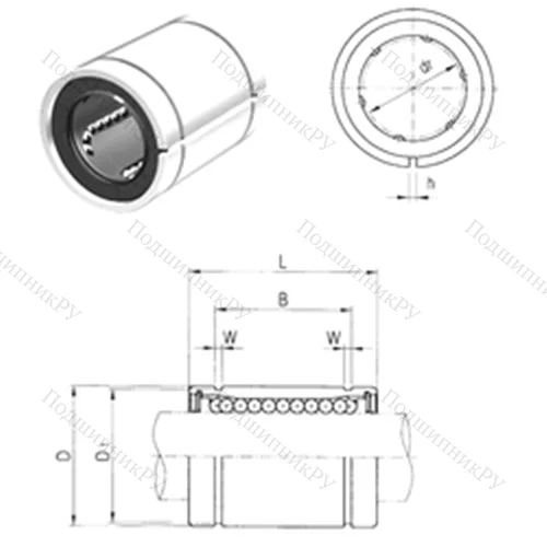 Подшипник шариковый линейный LM 25UUAJ