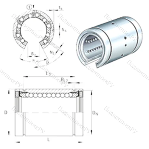 Подшипник шариковый линейный KBO 16