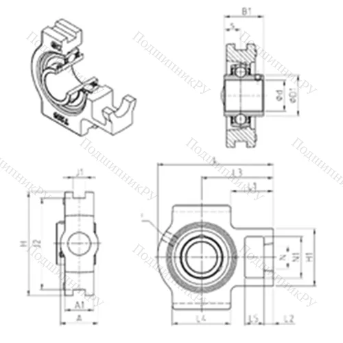 Подшипниковый узел шариковый радиальный UCT 316