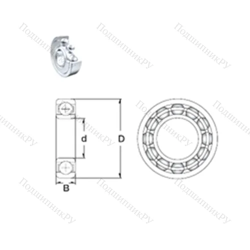 Подшипник шариковый радиальный 6206-2Z от производителя  ZEN