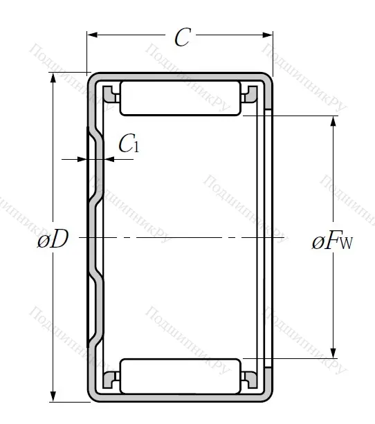 Игольчатый подшипник BK 1612