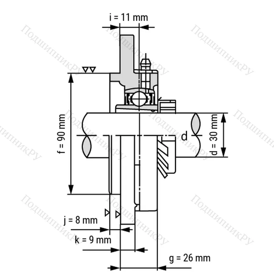 Подшипниковый узел UKFC 207+H 2307 - Вал: 30 мм